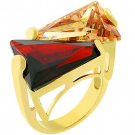 NEW 14K Gold Champagne Black CZ Cocktail Ring