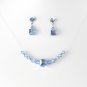 Light Blue Swarovski Crystal Necklace Earring Set