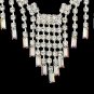 Silver Clear AB Crystal Chandelier Necklace Earring Set