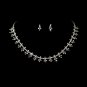 Silver AB Clear Rhinestone Dazzel Necklace Earring Set