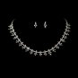 Silver AB Clear Rhinestone Dazzel Necklace Earring Set