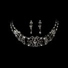 Black  Crystal Victorian Choker Necklace Earring Set