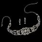 Silver AB Crystal Victorian Choker Necklace Earring Set
