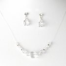 Clear Swarovski Crystal String Necklace Earring Set