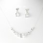 Clear Swarovski Crystal String Necklace Earring Set