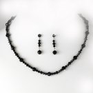 Black Swarovski Crystal Necklace Earring Set