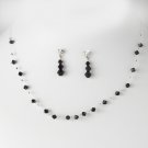 Black Swarovski Crystal Illusion Necklace Earring Set