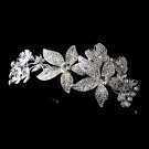 Silver Rhinestone Side Floral Butterfly Headband Tiara