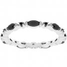 White Gold Silver Black CZ Eternity Ring