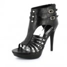 NEW Black Studded Open Toe Platform High Heels Shoes