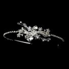 Sterling Silver Austrian Crystal Pearl Floral Tiara