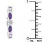 NEW White Gold Silver Purple Enamel Stacker Ring