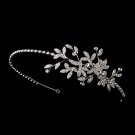 Silver Vintage Crystal Floral Vine Headband Tiara