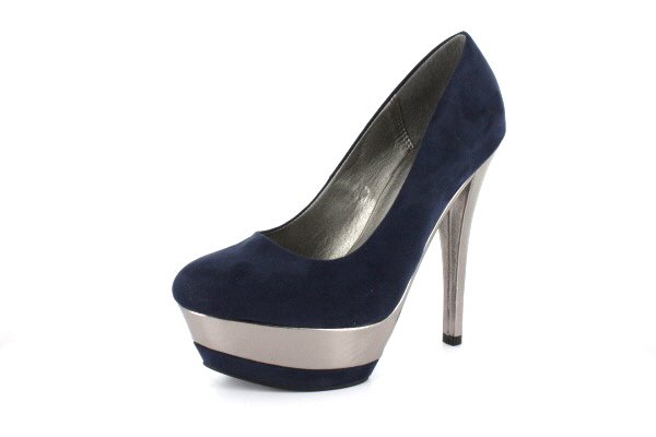 NEW Indigo Blue Suede Platform Pumps High Heels Shoes