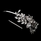 Silver Crystal Rhinestone Floral Headband Tiara