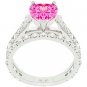 NEW White Gold Silver Heart Cut Pink CZ Ring