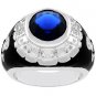 NEW White Gold Silver Black Skull Cross Bone Class Ring