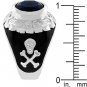 NEW White Gold Silver Black Skull Cross Bone Class Ring
