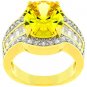 NEW 14k Gold Yellow Cubic Zirconia Cocktail Ring