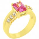 NEW 14k Gold Pink Ice Cubic Zirconia Anniversary Ring