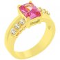 NEW 14k Gold Pink Ice Cubic Zirconia Anniversary Ring