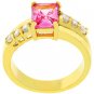 NEW 14k Gold Pink Ice Cubic Zirconia Anniversary Ring