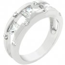 New White Gold  Ring Silver Princess Cut CZ Ring