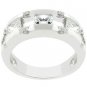 New White Gold  Ring Silver Princess Cut CZ Ring