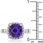 NEW White Gold Silver Amethyst Fashion Ring
