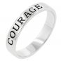 NEW White Gold .925 Sterling Silver Courage Ring