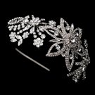 Silver Swarovski Crystal Flower Headband Tiara