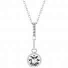 NEW White Gold Silver CZ Topaz Pendant Necklace