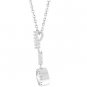 NEW White Gold Silver CZ Topaz Pendant Necklace