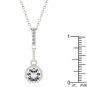 NEW White Gold Silver CZ Topaz Pendant Necklace