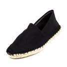 Black Canvas Flat Espadrille Womens Shoes