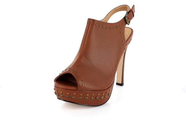 NEW Brown Studded Peep Toe Platform High Heels Shoes