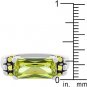 NEW 14k White Gold Emerald Cut Peridot CZ Ring