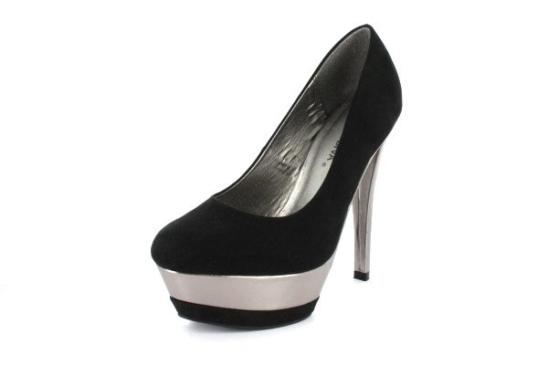 NEW Black Suede Platform Pumps High Heels Shoes