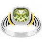 NEW Cable Peridot Cubic Zirconia Silver Ring