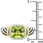 NEW Cable Peridot Cubic Zirconia Silver Ring