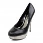 Black Faux Snakeskin Platform Pumps Womens Shoes