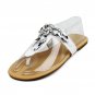 White Rhinestone Chain Sandals Womens Shoes