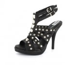 NEW Black Studded Platform High Heels Shoes