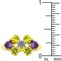NEW 14K Gold Purple Light Green Champagne CZ Ring
