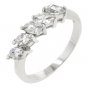 NEW White Gold .925 Sterling Silver 5-Stone Ring