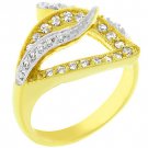 NEW Two Tone 14k Gold White Gold Silver CZ Ring