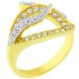 NEW Two Tone 14k Gold White Gold Silver CZ Ring