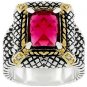 NEW 14k Gold White Gold Dark Pin CZ Cable Ring
