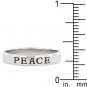 NEW White Gold .925 Sterling Silver Peace Ring