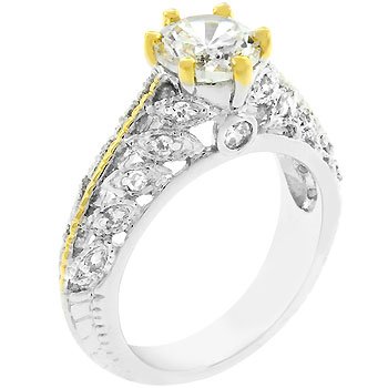 NEW White Gold 14k Gold Round Cut CZ Ring